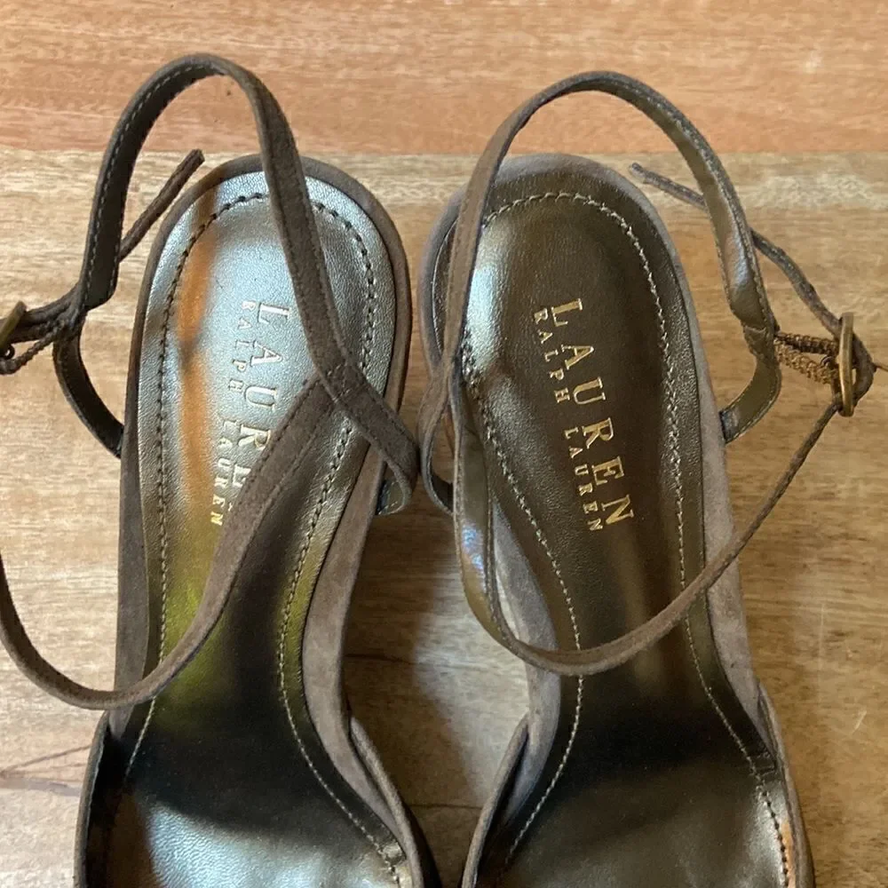 Lauren Ralph Lauren  Wedgem Leather Shoes Vintage Iredescent